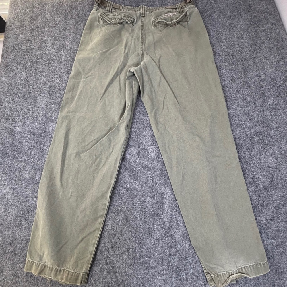 Old‎ Navy VTG Khakis Mens 34x32 Green Canvas Chino Pants Straight Rugged *Flaw - Picture 2 of 12